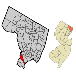 Bergen County New Jersey Incorporated and Unincorporated areas Rutherford Highlighted